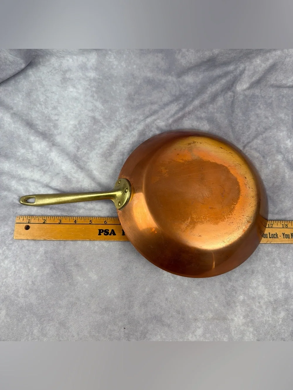 VTG Paul Revere 1776-1976 Copper 10.5” Skillet Sauté Frying Pan Brass Handle